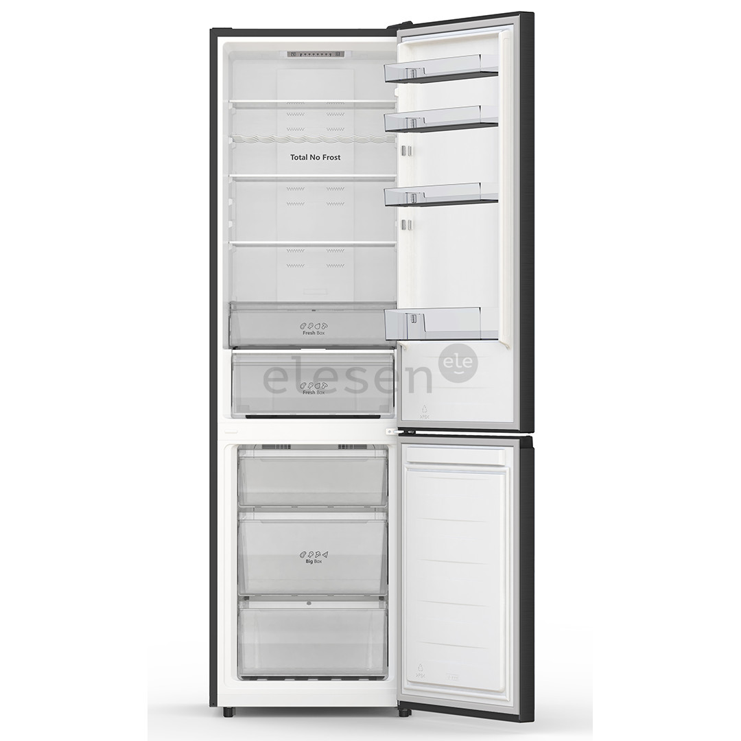 Hisense, NoFrost, 336 L, aukštis 202 cm, juodas - Šaldytuvas