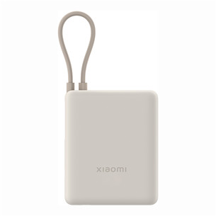 Xiaomi Power Bank, 33 W, 10000 mAh, integrated cable, smėlio spalvos - Išorinė baterija BHR9333GL