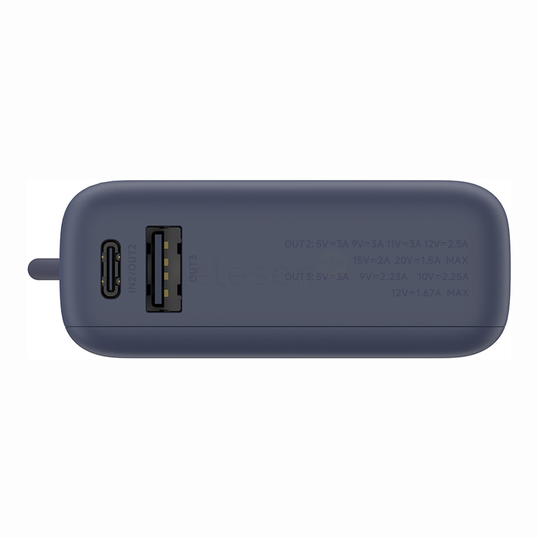 Xiaomi Power Bank, 33 W, 10000 mAh, integrated cable, blue - Power bank