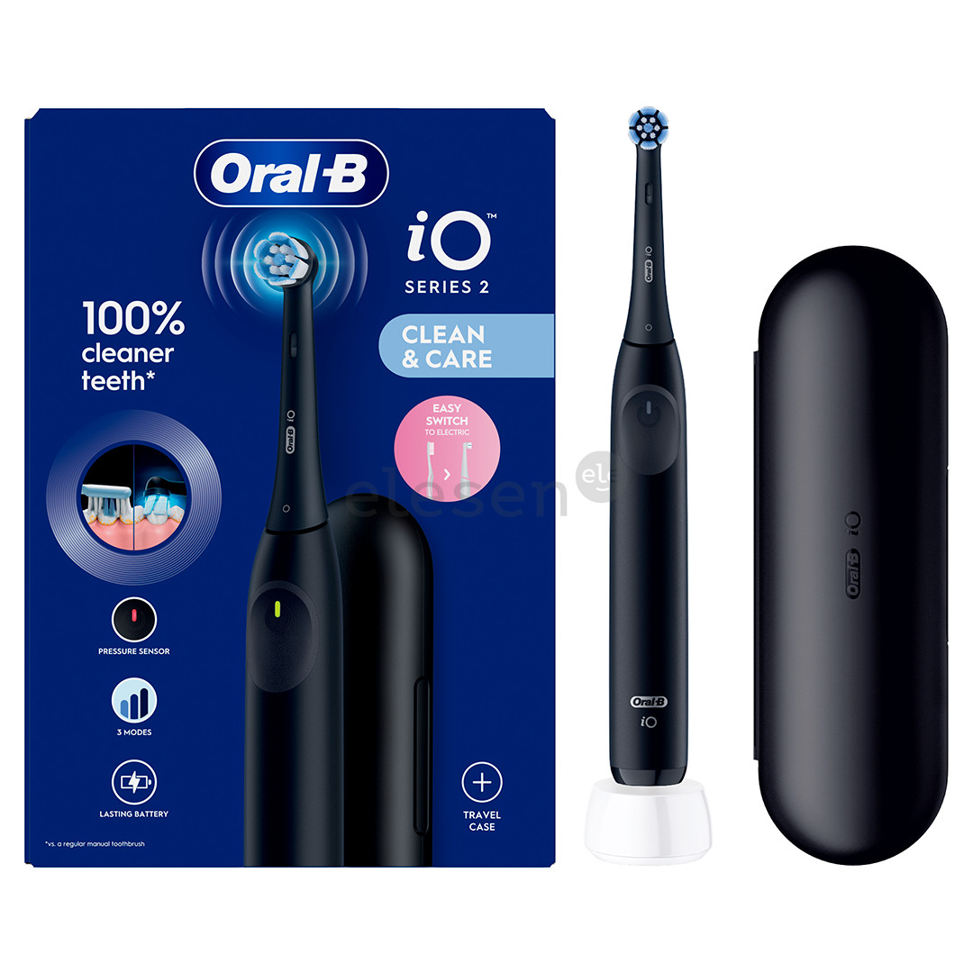 Braun Oral-B iO2, kelioninis dėklas, juodas - Elektrinis dantų šepetėlis