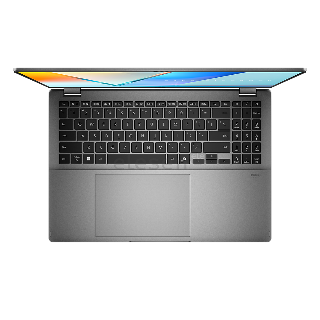 Asus Vivobook 16 Flip OLED, 16'', 3K, OLED, 120 Hz, Ultra 7, 16 GB, 1 TB, ENG, matte gray - Notebook