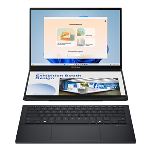 Asus Zenbook Duo OLED, 14'', 3K, OLED, 120 Hz, Ultra 9, 32 GB, 2 TB, ENG, pilkas - Nešiojamas kompiuteris UX8406CA-PZ009W