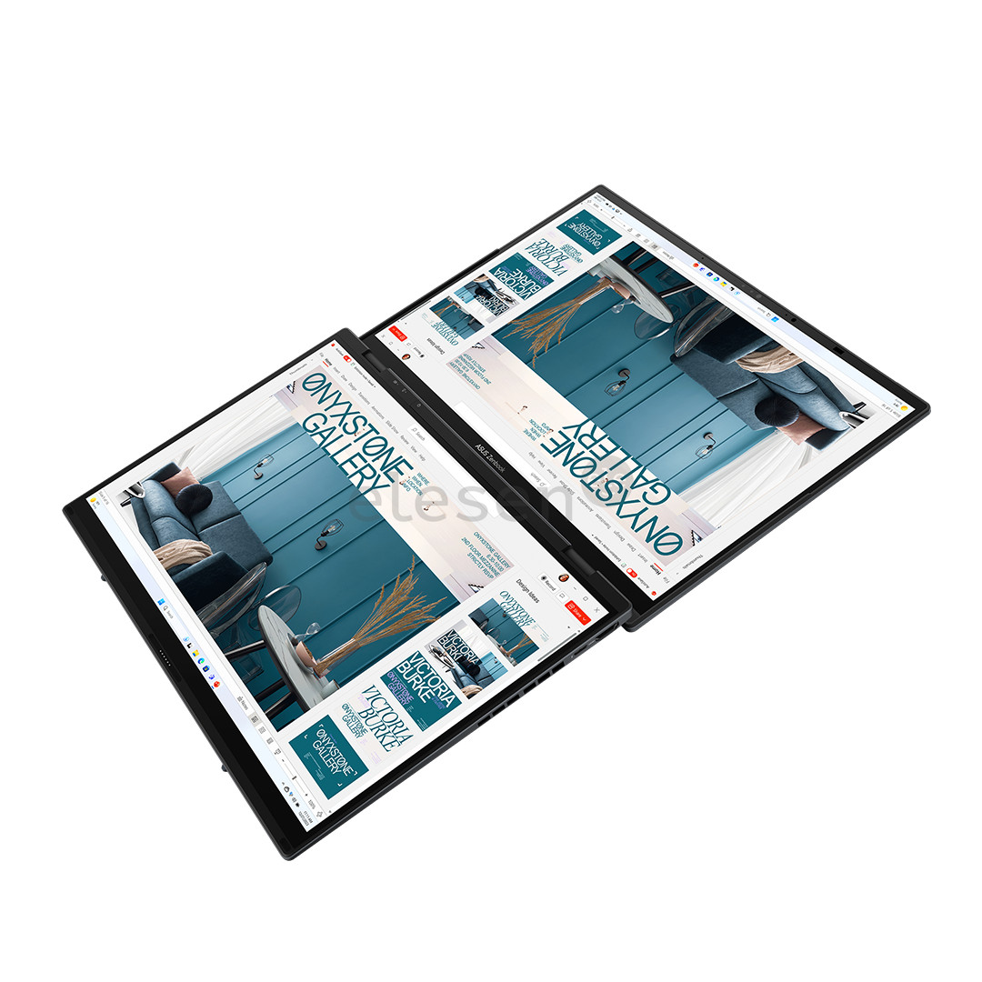 Asus Zenbook Duo OLED, 14'', 3K, OLED, 120 Hz, Ultra 9, 32 GB, 2 TB, ENG, pilkas - Nešiojamasis kompiuteris