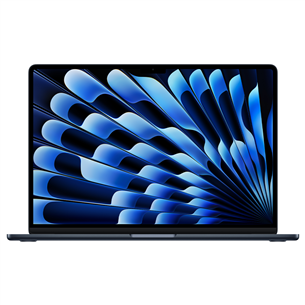 Apple MacBook Air 15 (2025), M4, 10C/10C, 16 GB, 256 GB, SWE, midnight - Nešiojamas kompiuteris MW1L3KS/A