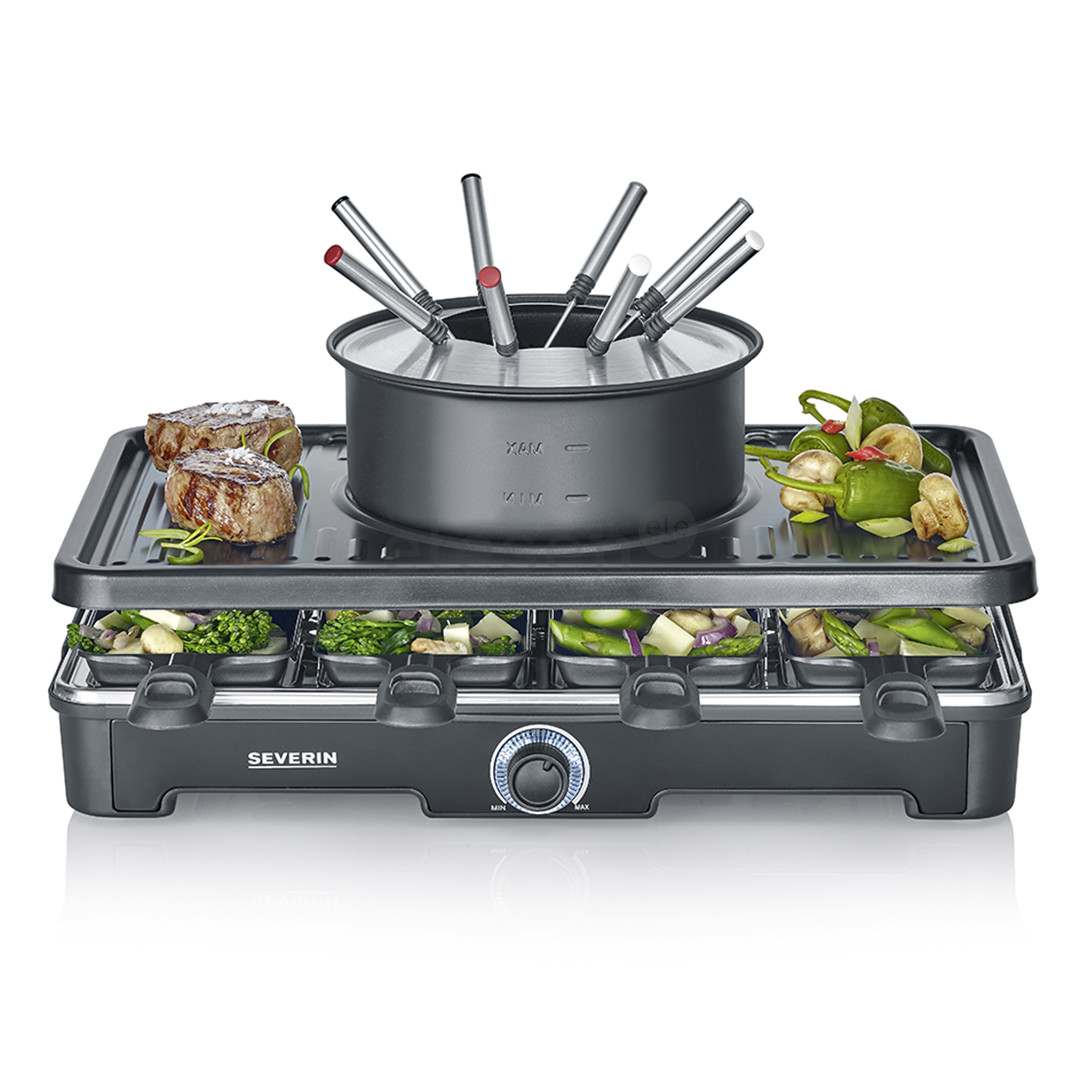 Severin, 1400 W, black - Raclette-Fondue combination