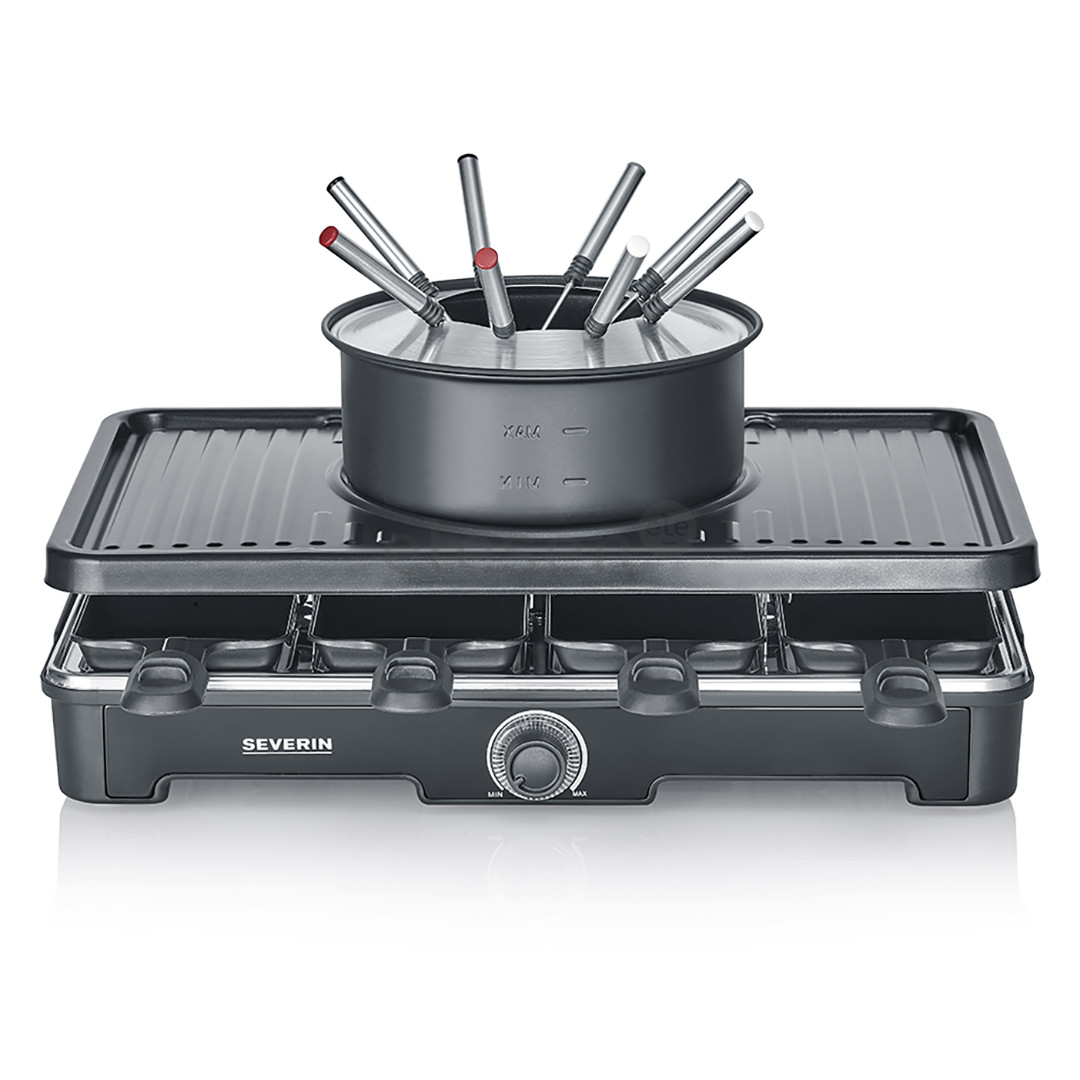 Severin, 1400 W, black - Raclette-Fondue combination