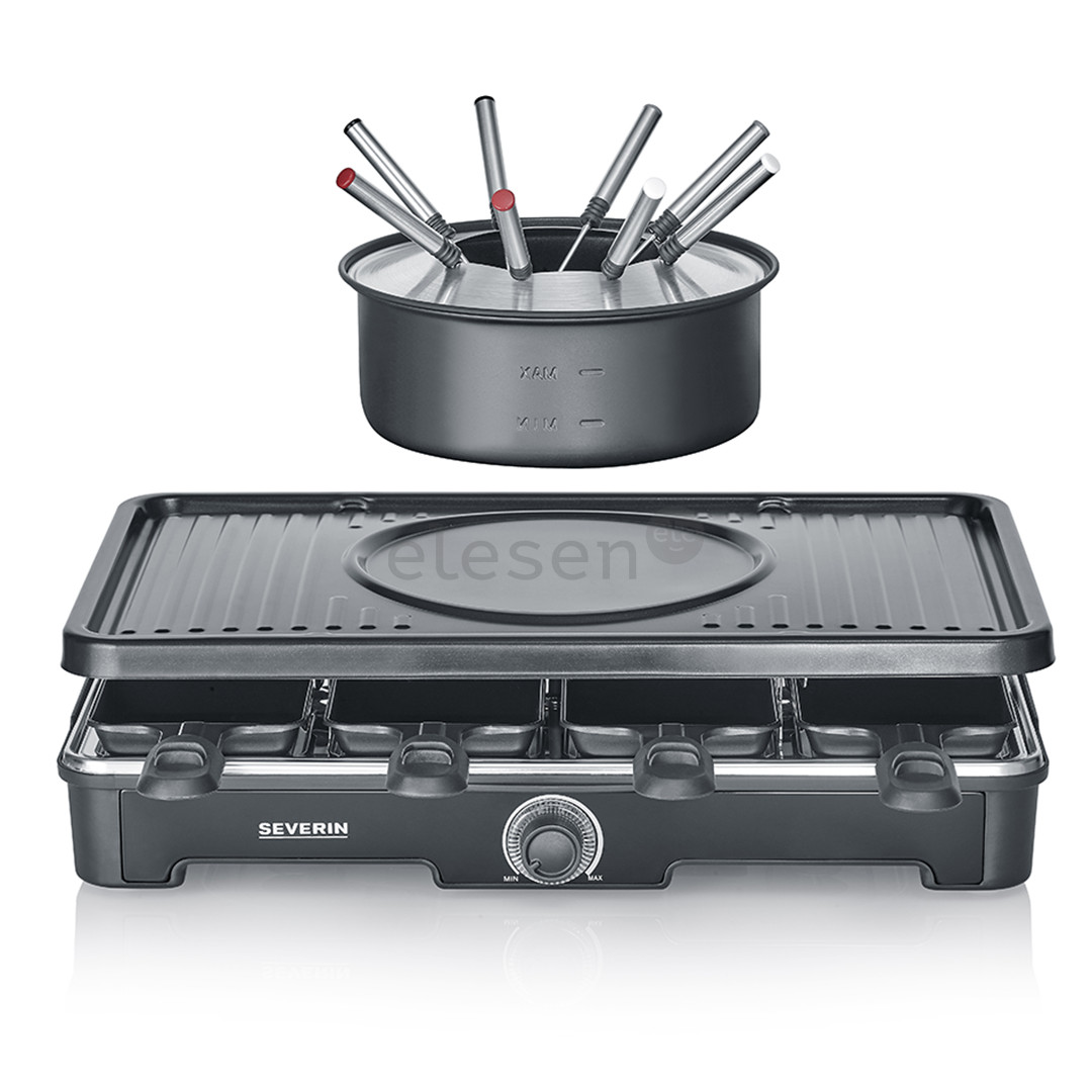Severin, 1400 W, black - Raclette-Fondue combination