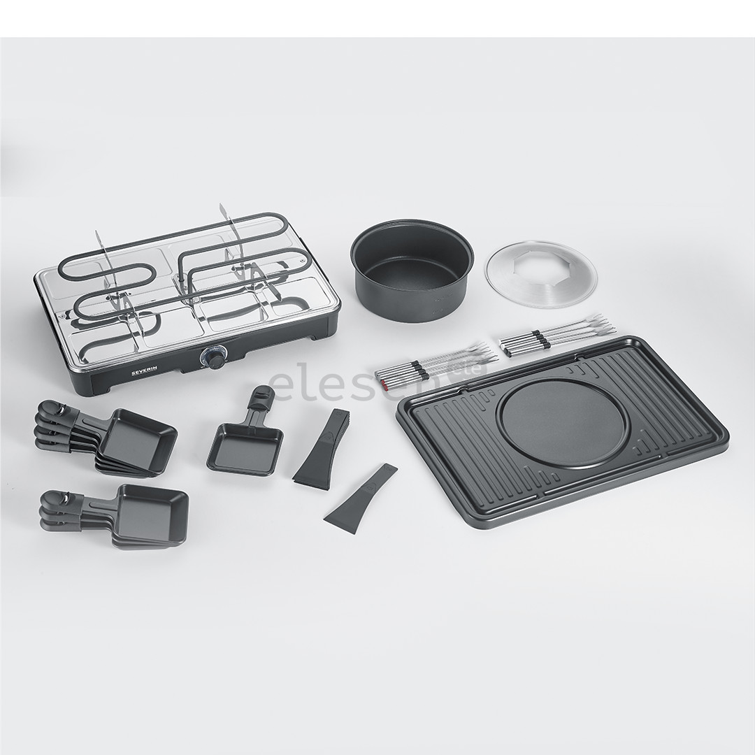 Severin, 1400 W, black - Raclette-Fondue combination
