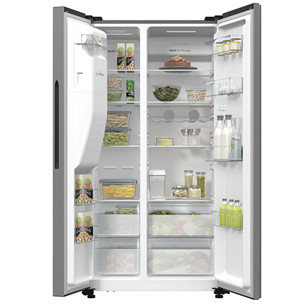 Hisense, NoFrost, 566 L, aukštis 179 cm, pilkas - SBS šaldytuvas