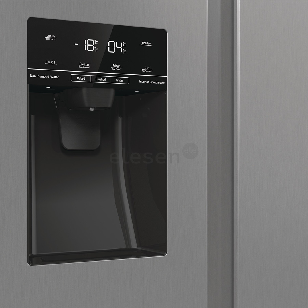 Hisense, NoFrost, 566 L, aukštis 179 cm, pilkas - SBS šaldytuvas