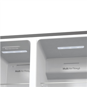 Hisense, NoFrost, 566 L, aukštis 179 cm, pilkas - SBS šaldytuvas