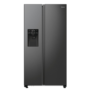 Hisense, NoFrost, 566 L, aukštis 179 cm, juodas - SBS šaldytuvas RS5P535NTFE