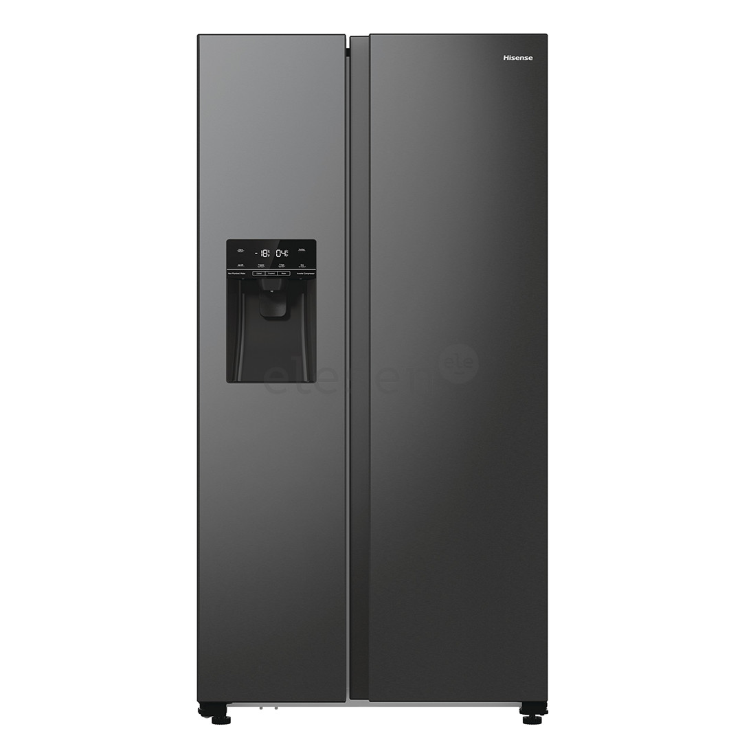 Hisense, NoFrost, 566 L, aukštis 179 cm, juodas - SBS šaldytuvas
