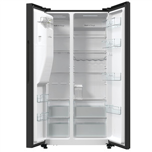 Hisense, NoFrost, 566 L, aukštis 179 cm, juodas - SBS šaldytuvas