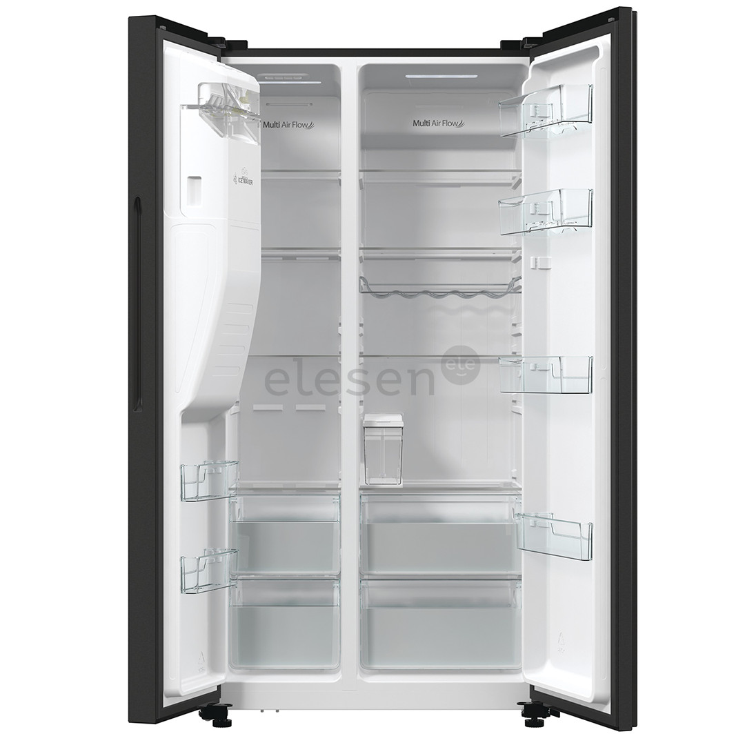 Hisense, NoFrost, 566 L, aukštis 179 cm, juodas - SBS šaldytuvas