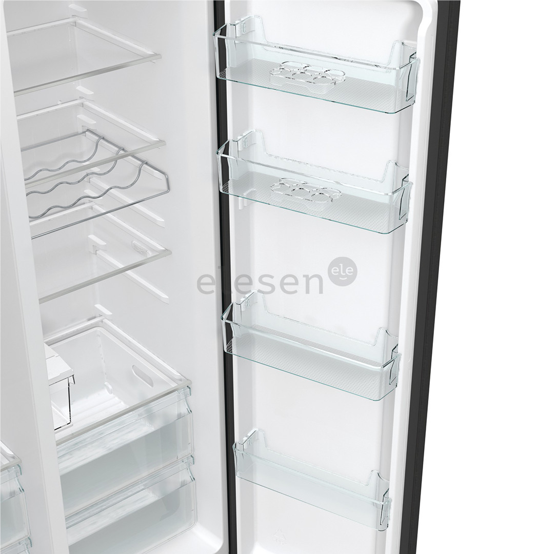 Hisense, NoFrost, 566 L, aukštis 179 cm, juodas - SBS šaldytuvas