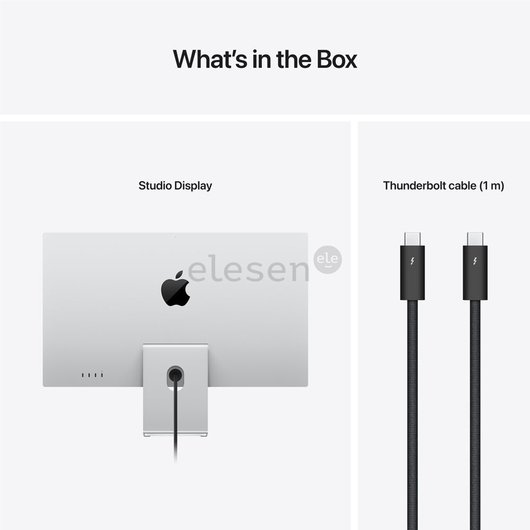 Apple Studio Display,  27", 5K, LED IPS, nano-texture glass, tilt & height adjustable stand, silver - Monitorius