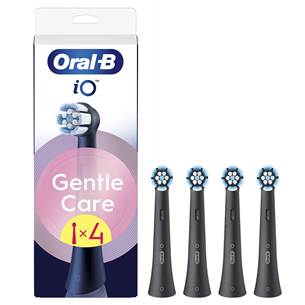 Braun Oral-B iO Gentle Care, 4 vnt., juodi - Dantų šepetėlių antgaliai IQGC-4BLACK