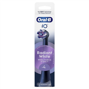Braun Oral-B Radiant White, 4 vnt., juodi - Dantų šepetėlių antgaliai