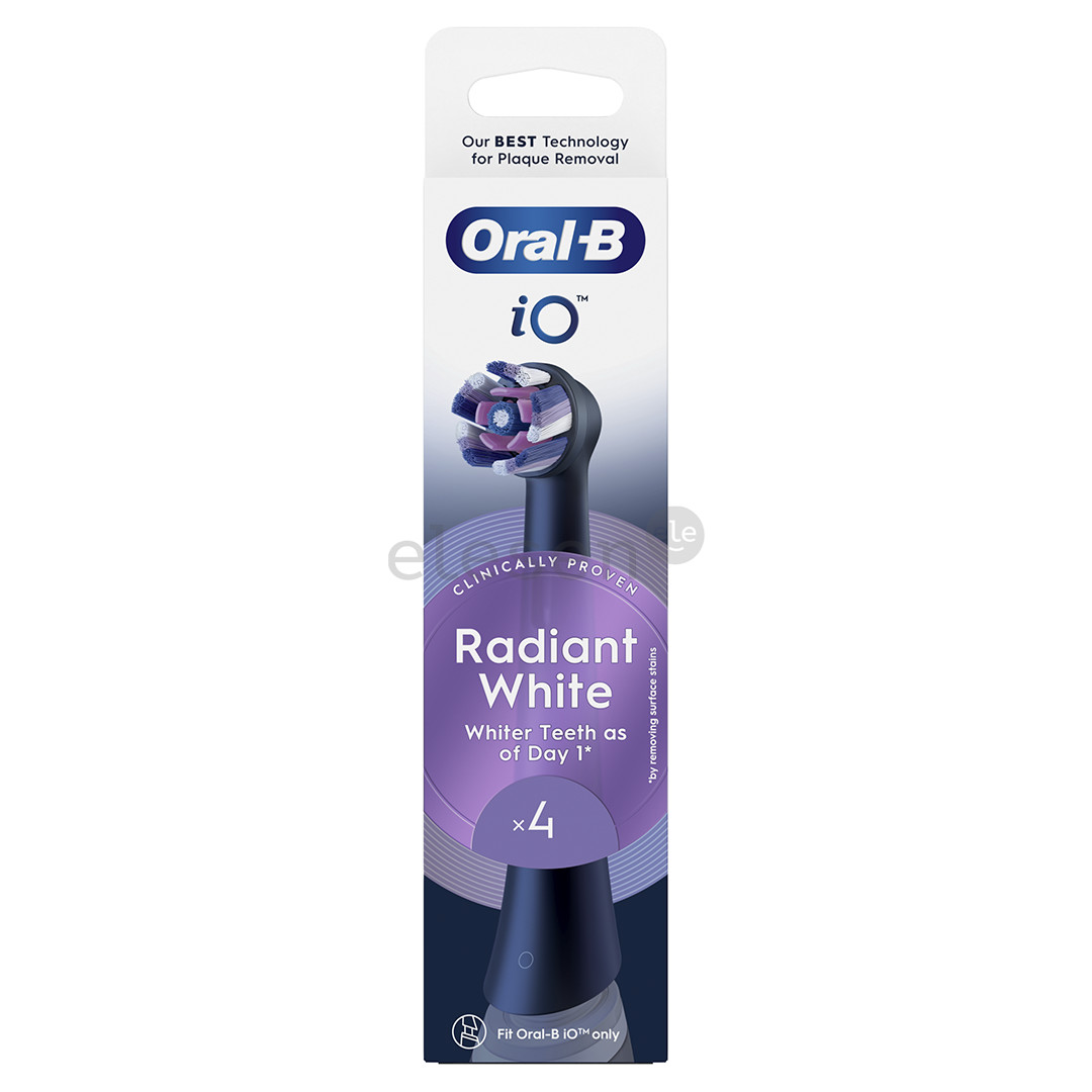 Braun Oral-B Radiant White, 4 vnt., juodi - Dantų šepetėlių antgaliai
