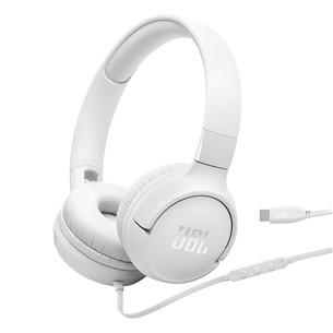 JBL Tune 520C, baltos - Ausinės JBLT520CWHT