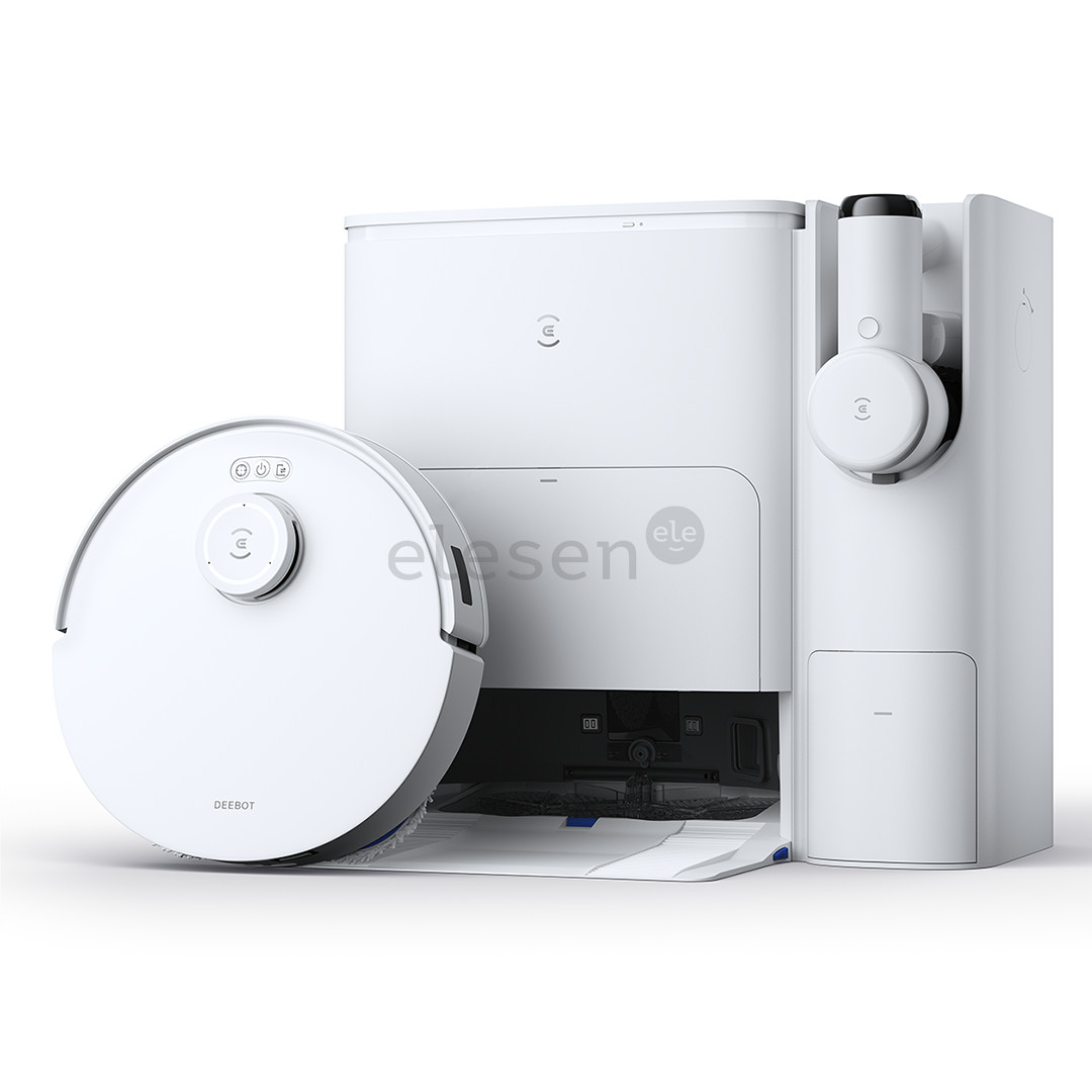 Ecovacs Deebot T30S Combo, wet & dry, baltas - Dulkių siurblys robotas + rankinis dulkių siurblys