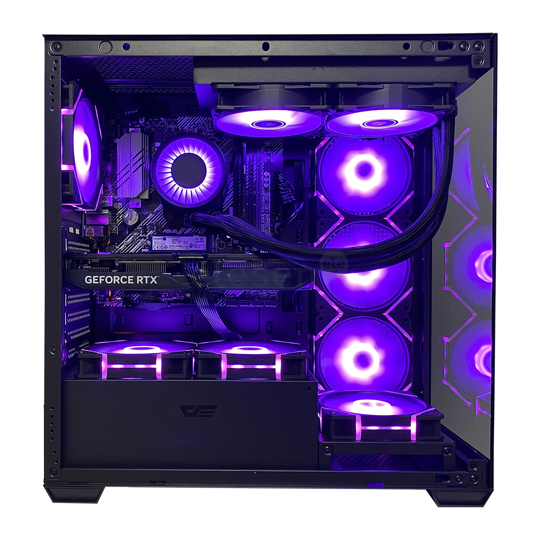 Intop Gaming R7 Aqua, Ryzen 7, 64 ГБ, 2 ТБ, RTX 5080, черный - Настольный компьютер