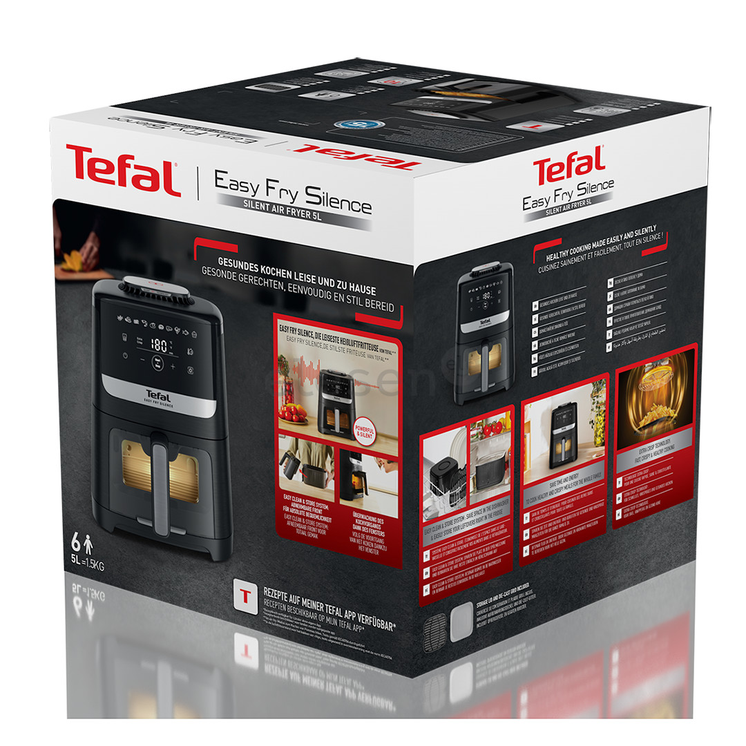Tefal Easy Fry Silence, 1670 W, 5 L, juoda - Karšto oro gruzdintuvė
