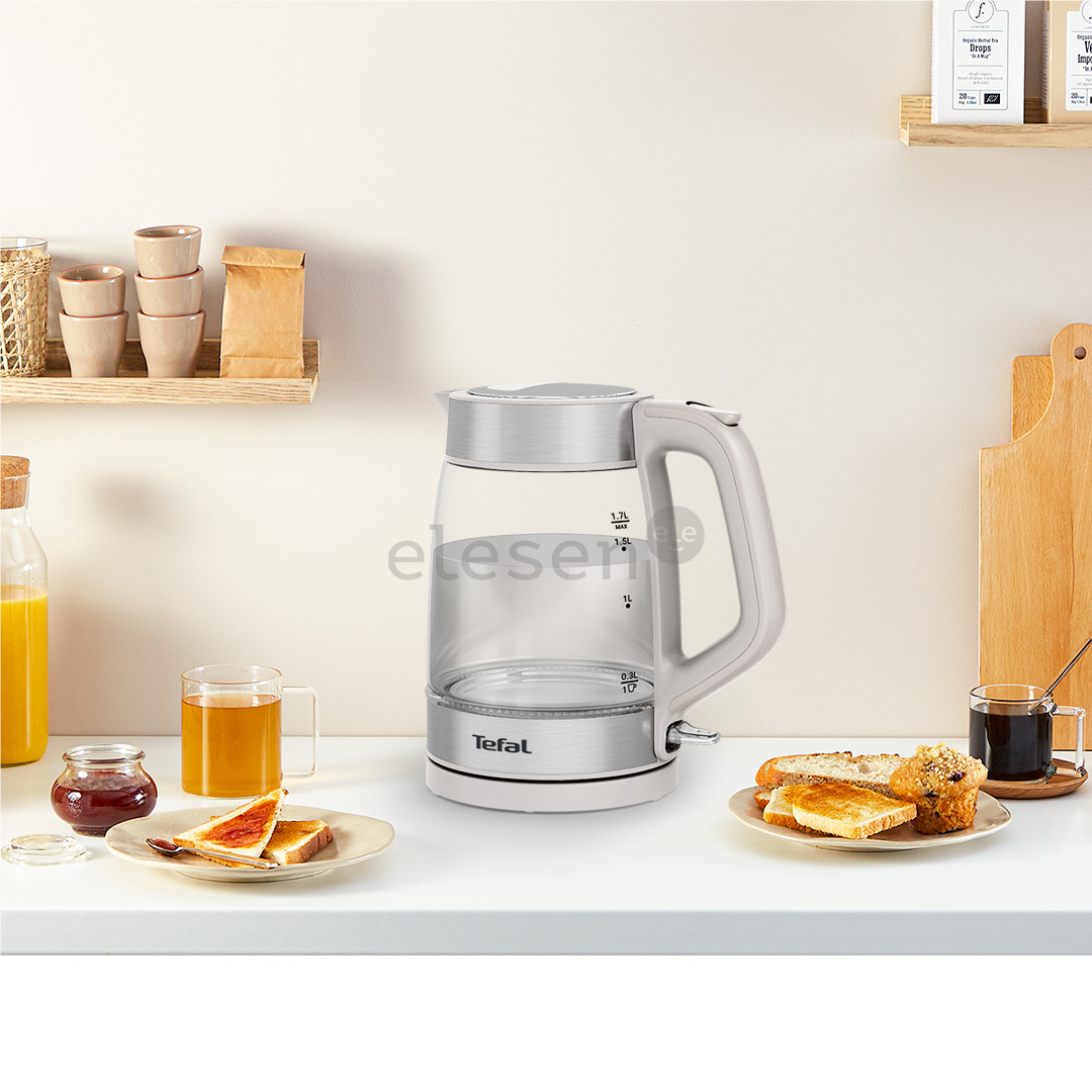 Tefal, 1.7 L, grey - Glass kettle