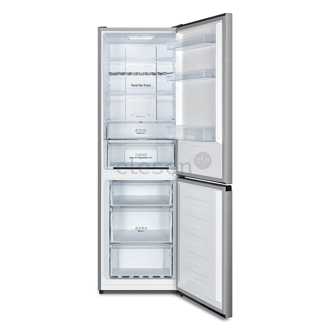 Hisense, NoFrost, 304 L, aukštis 186 cm, nerūdijančio plieno spalvos - Šaldytuvas