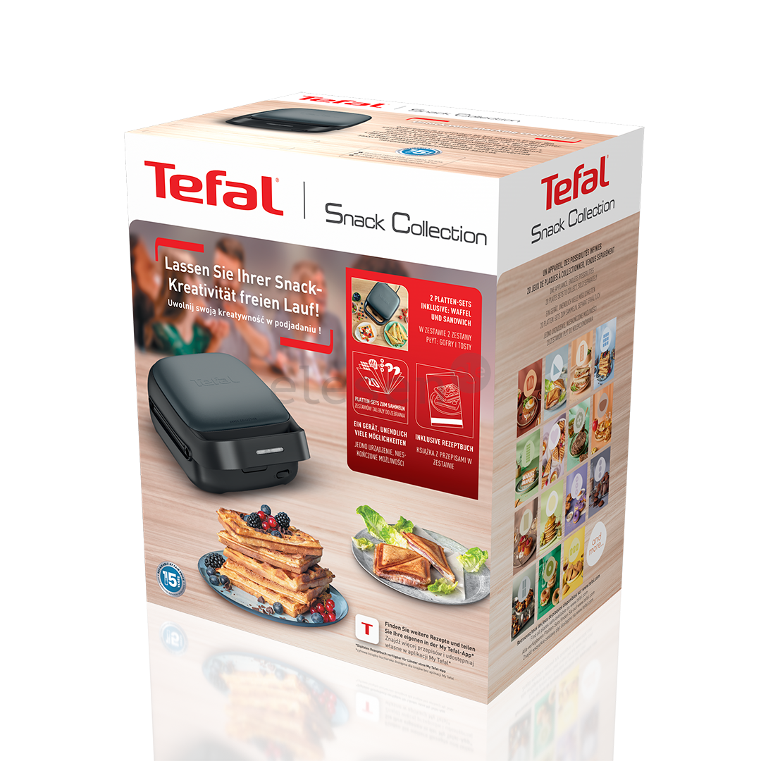 Tefal Snack Colletion, 700 W, juoda - Sumuštinių ir vaflių keptuvė