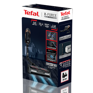 Tefal X-Force Flex 15.60 Aqua, juodas/aukso spalvos - Belaidis dulkių siurblys