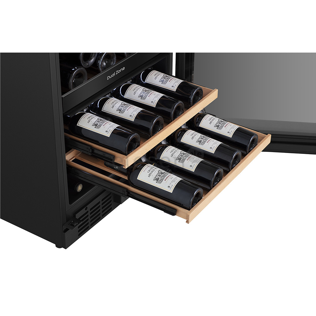 Hisense, 46 butelių talpa, aukštis 82 cm, juodas - Vyno šaldytuvas