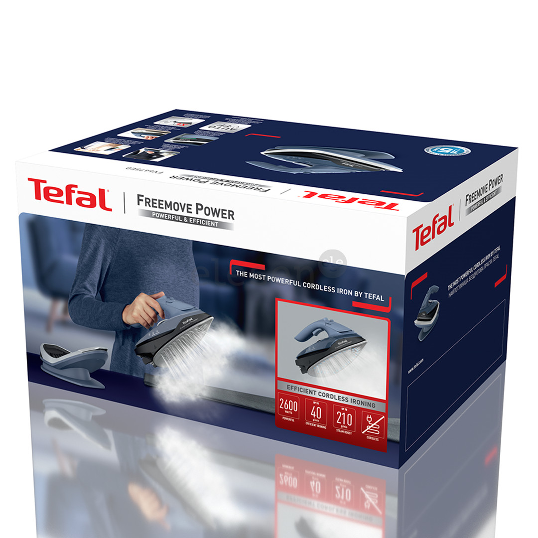 Tefal Freemove Power, 2600 W, mėlynas/juodas - Belaidis garų lygintuvas