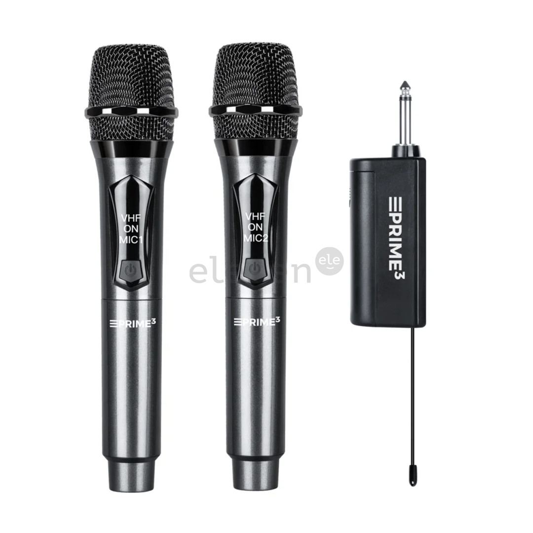 Prime3 AWM22DB Dual Wireless VHF Microphone, black - Wireless microphone set