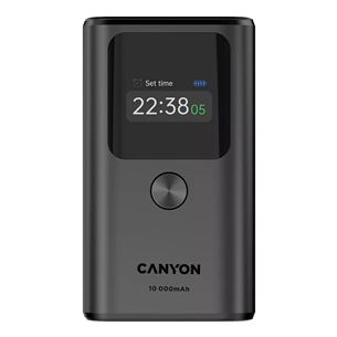 Canyon OnPower 130, 10000 mAh, tamsiai pilka - Išorinė baterija CNS-CPB130DG