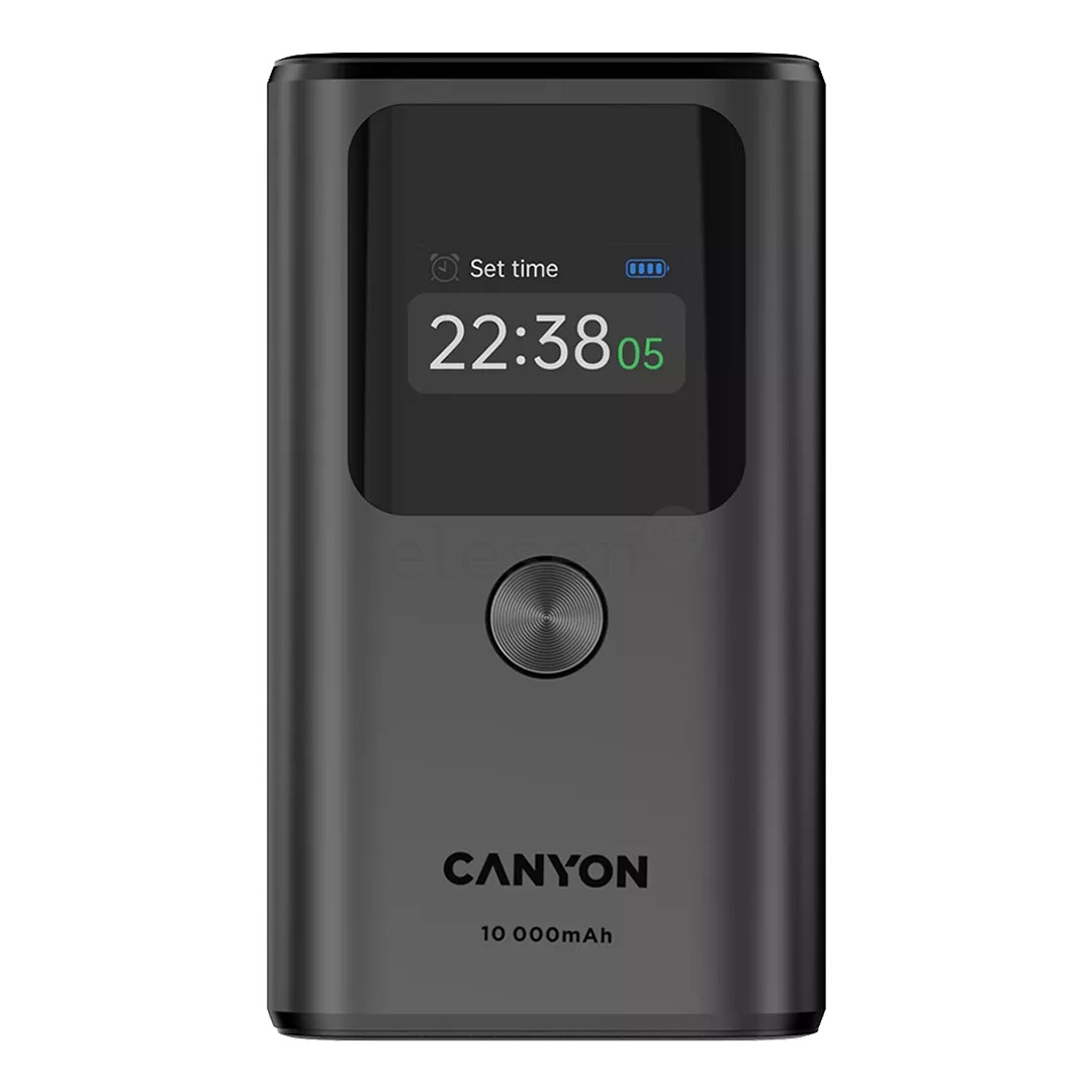 Canyon OnPower 130, 10000 mAh, tamsiai pilka - Išorinė baterija