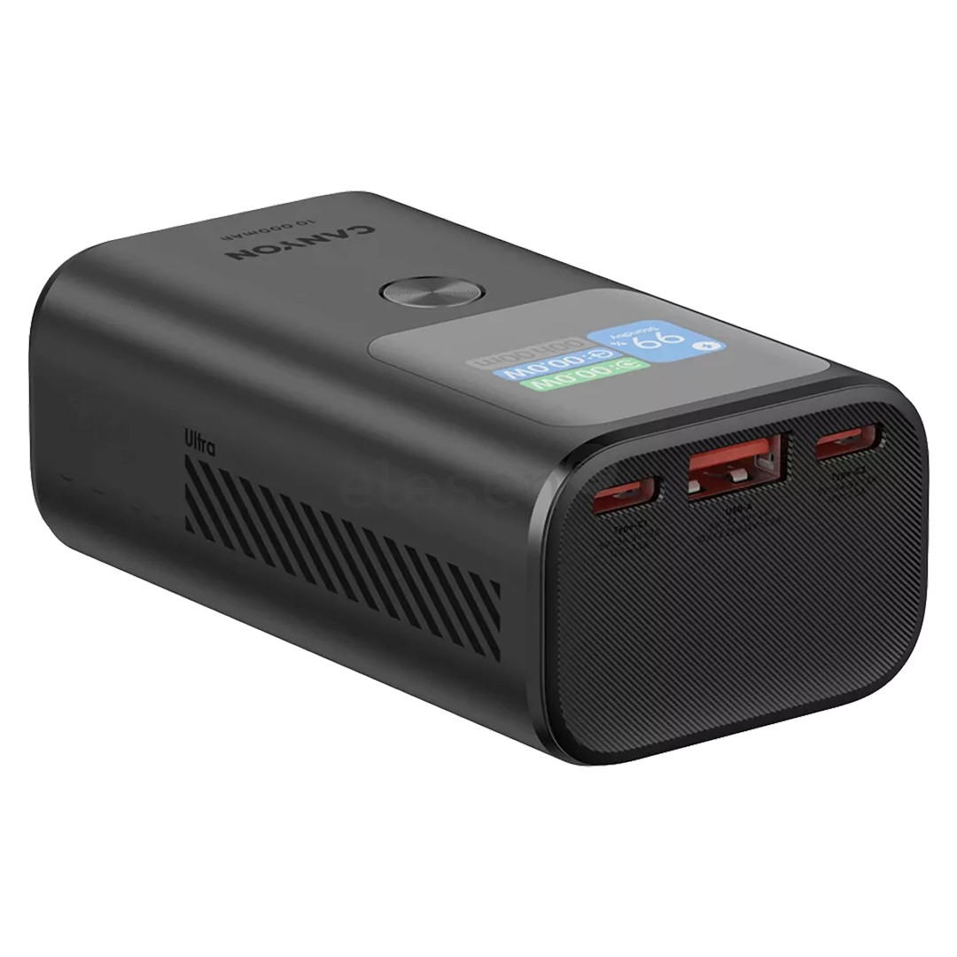 Canyon OnPower 130, 10000 mAh, tamsiai pilka - Išorinė baterija