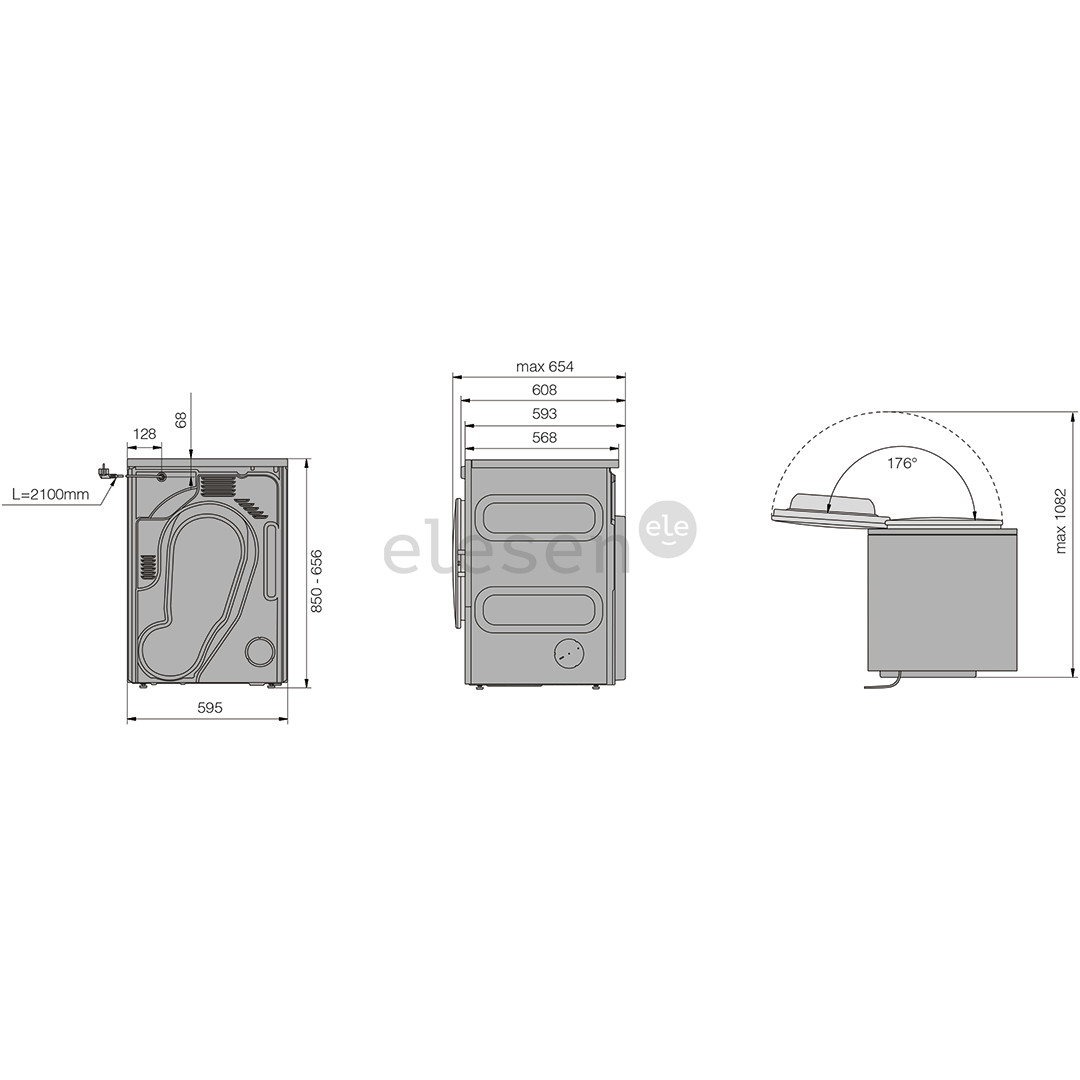 Asko, Professional, 7 кг, глубина 65,4 см, нерж. сталь - Сушильная машина