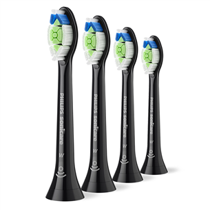 Philips Sonicare Optimal White, 4 vnt., juodi - Dantų šepetėlių antgaliai HX6064/88