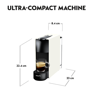 Krups Nespresso Essenza Mini, baltas – Kapsulinis kavos aparatas
