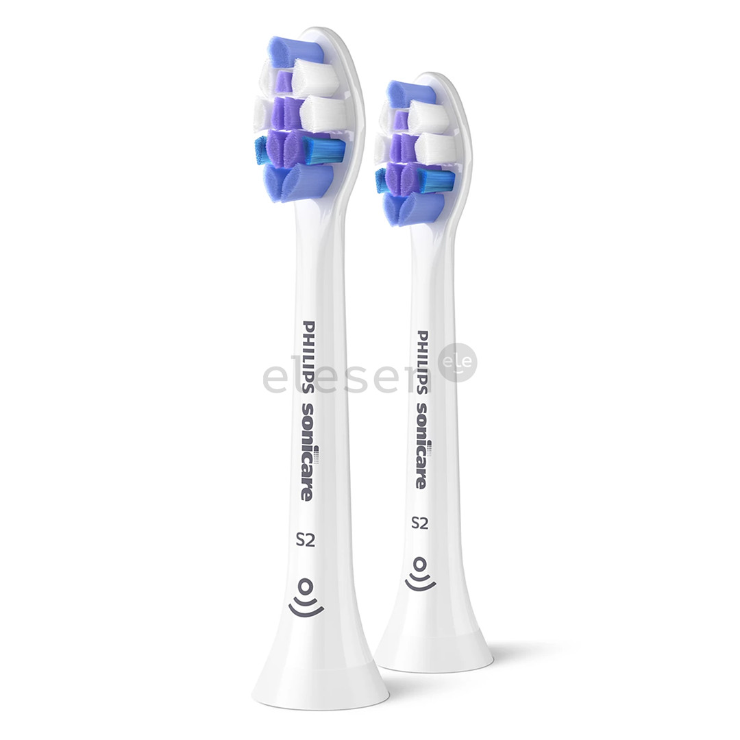 Philips Sonicare S2 Sensitive, 2 vnt., balti - Dantų šepetėlio antgaliai