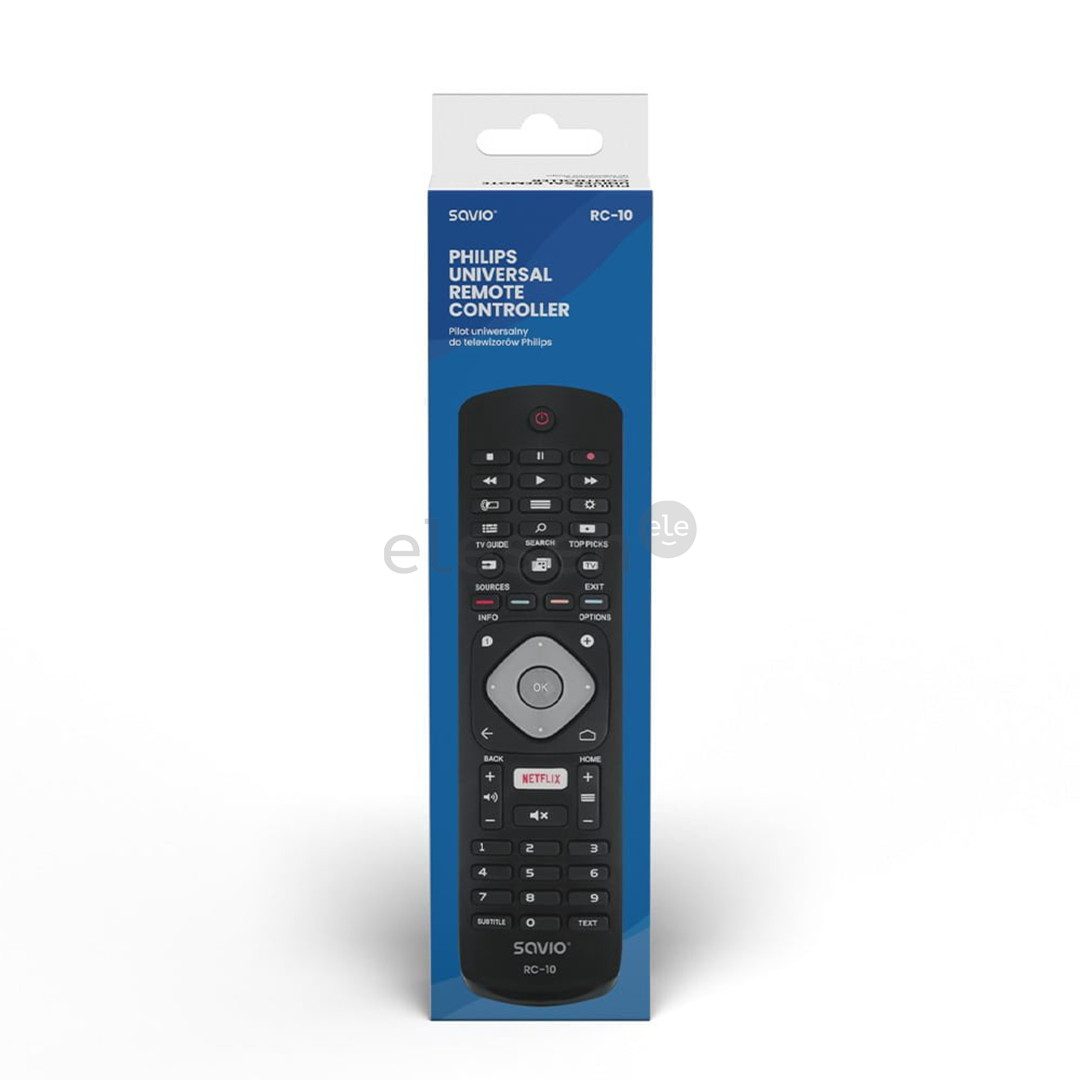 Savio RC-10, Philips TV, juodas - Universalus nuotolinio valdymo pultelis