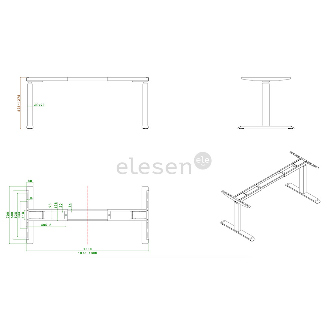 Seisuk Smart, 120 x 75 cm, white - Motorized desk
