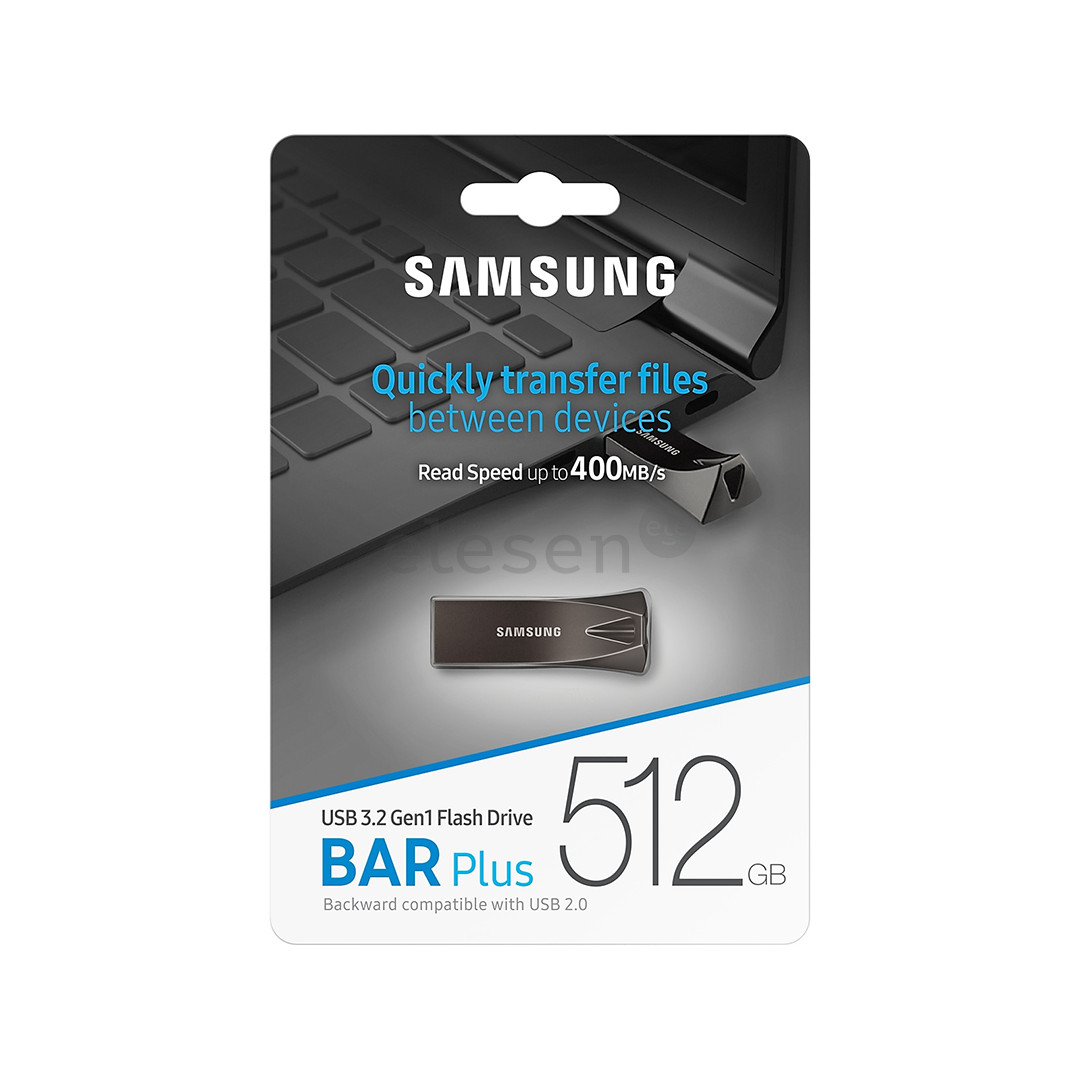 Samsung BAR Plus, USB 3.1, 512 GB, gray - Memory stick