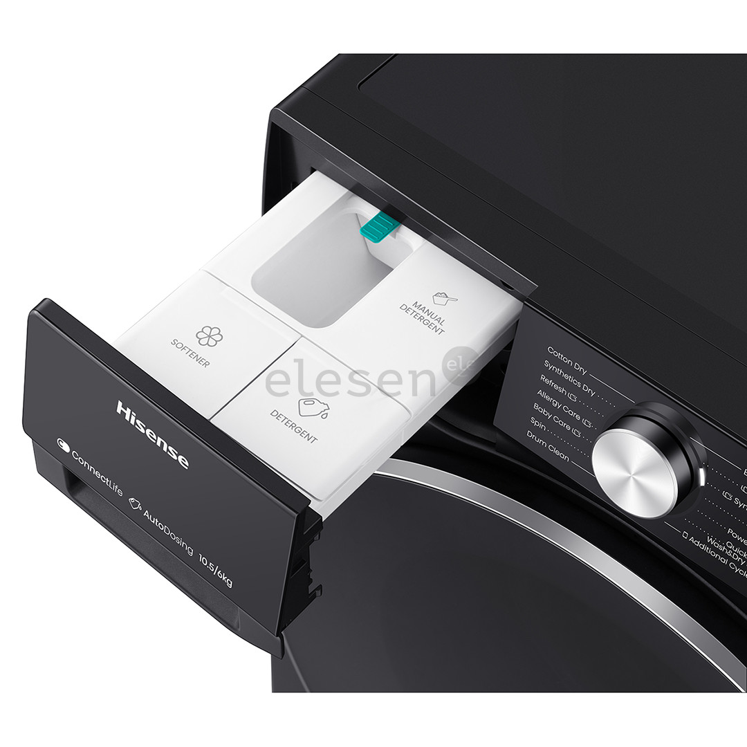 Hisense, 10.5 kg / 6 kg, gylis 59 cm, 1400 aps./min. - Skalbimo mašina - džiovyklė