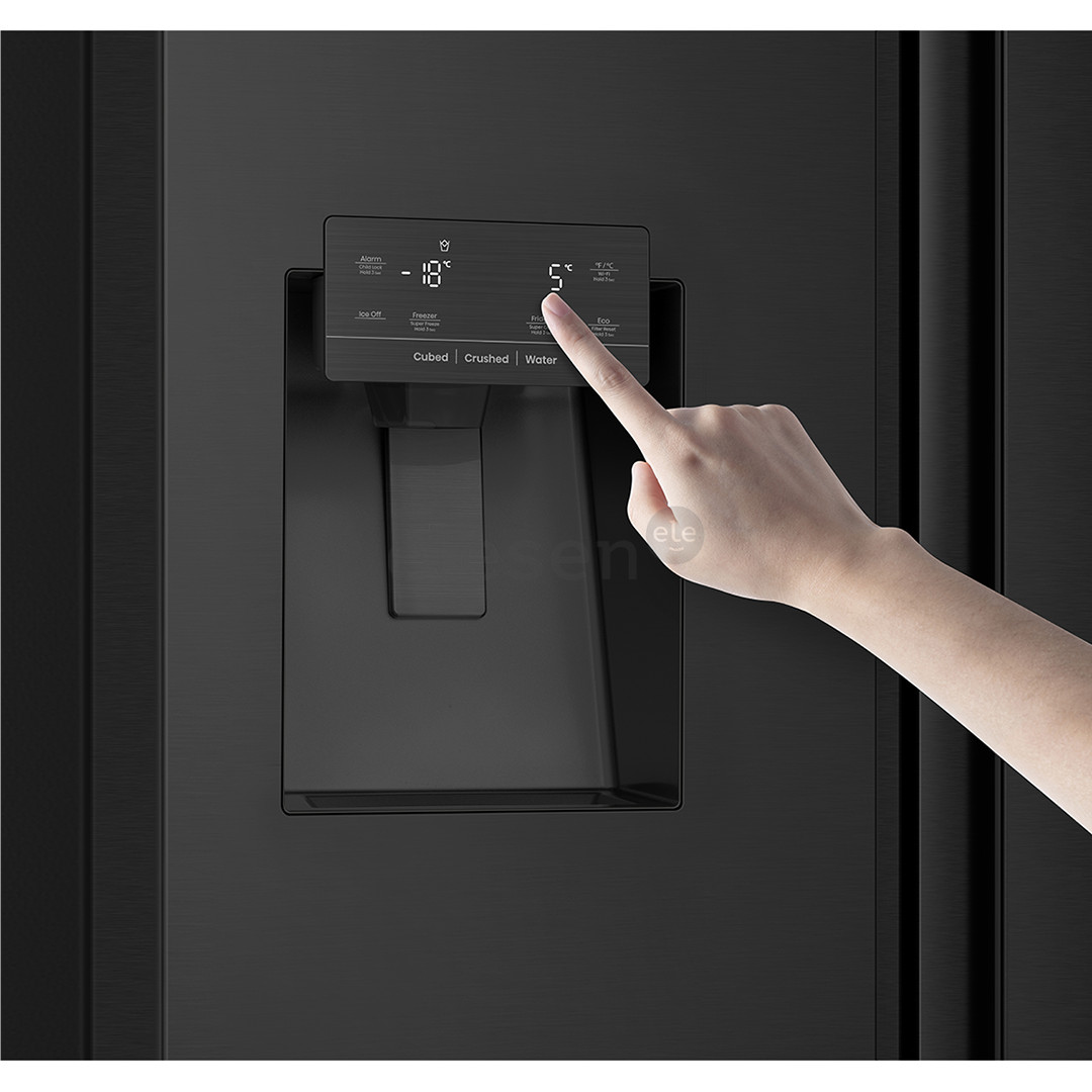 Hisense, NoFrost, 612 L, aukštis 179 cm, juodas - SBS Šaldytuvas