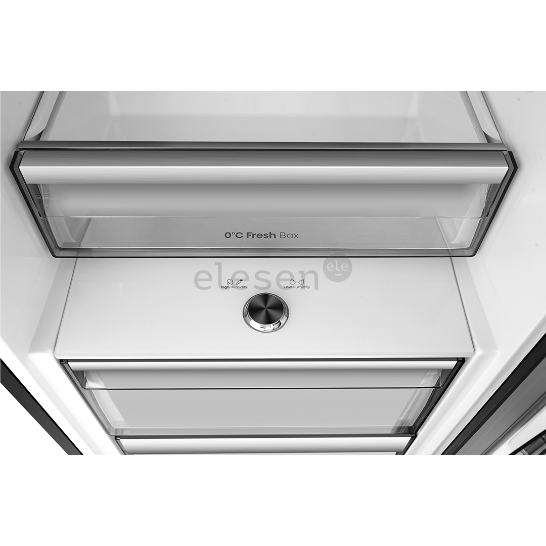 Hisense, 372 L, aukštis 186 cm, juodas - Šaldytuvas