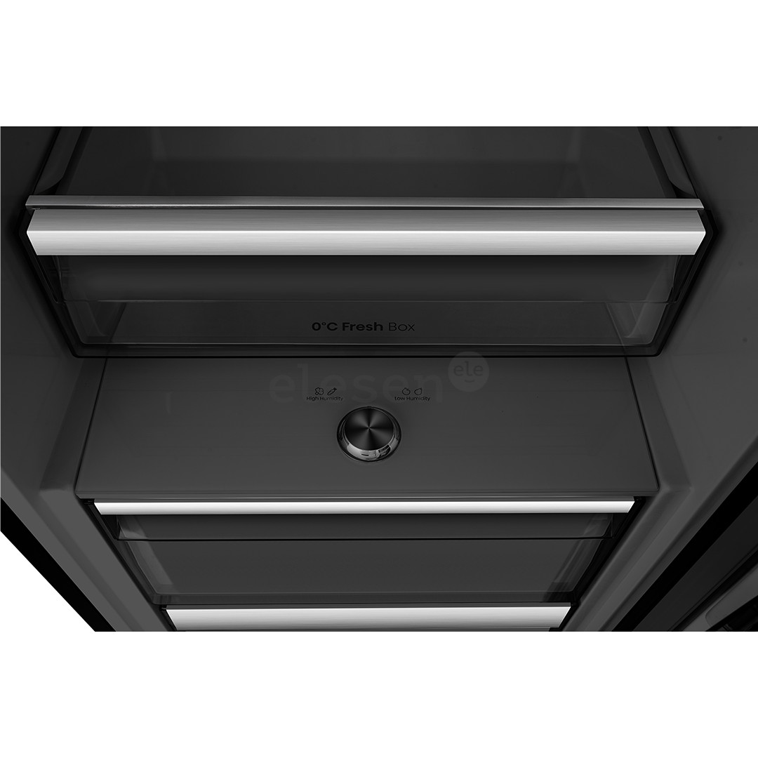 Hisense, 372 L, aukštis 186 cm, juodas - Šaldytuvas