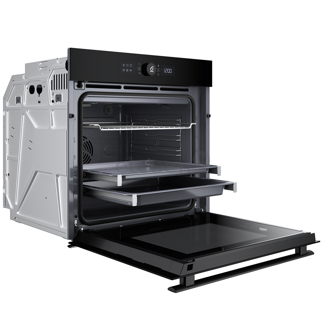 Whirlpool, 73 L, pirolizė, juoda - Įmontuojama orkaitė